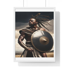 African Wall Art, Black Warrior Poster, Vertical Framed Poster, Home and Living Decoration, Aesthetic Wooden Frame Poster