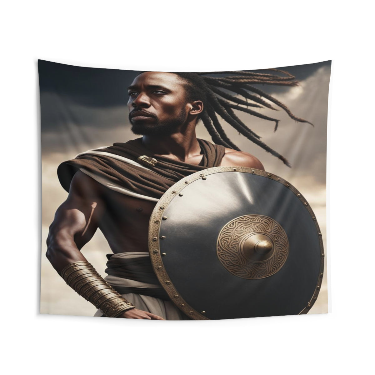 The Conqueror, African Warrior Art, Black Man Tapestry Wall Art, African American Wall Hanging Art, Black Man Warrior Above Bed Decor