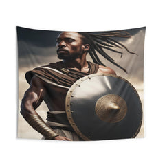 The Conqueror, African Warrior Art, Black Man Tapestry Wall Art, African American Wall Hanging Art, Black Man Warrior Above Bed Decor