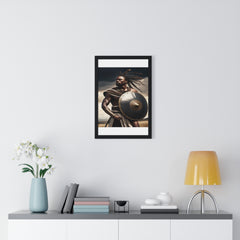 African Wall Art, Black Warrior Poster, Vertical Framed Poster, Home and Living Decoration, Aesthetic Wooden Frame Poster