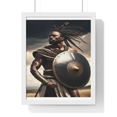 African Wall Art, Black Warrior Poster, Vertical Framed Poster, Home and Living Decoration, Aesthetic Wooden Frame Poster