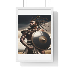 African Wall Art, Black Warrior Poster, Vertical Framed Poster, Home and Living Decoration, Aesthetic Wooden Frame Poster