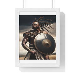 African Wall Art, Black Warrior Poster, Vertical Framed Poster, Home and Living Decoration, Aesthetic Wooden Frame Poster
