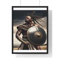 African Wall Art, Black Warrior Poster, Vertical Framed Poster, Home and Living Decoration, Aesthetic Wooden Frame Poster