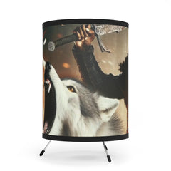 Wolf Rider Tripod Lamp with High-Res Printed Shade, US\CA plug