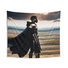 Warrior Walking the Plains, African Wall Art, Black Man Warrior Wall Art, African American Tapestry Wall Art, Black Male Art Above Bed Decor, Housewarming Gift