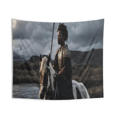 Warrior Navigating the Plains. Tapestry Wall Art, African American Man On Horse Wall Art, Warrior Wall Art Modern Home Decor, Horse Lover Gift