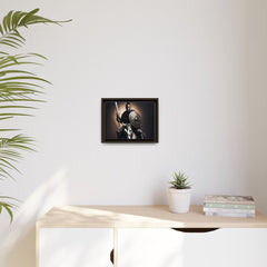 Warrior with Shield on Horseback  Matte Canvas, Framed (Multi-color)